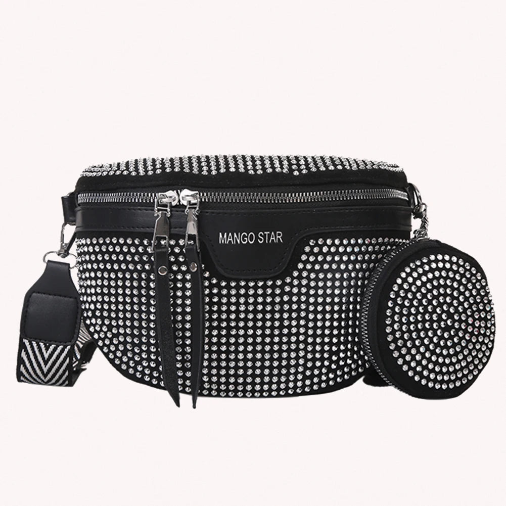 Rhinestone Waist Belt Bag