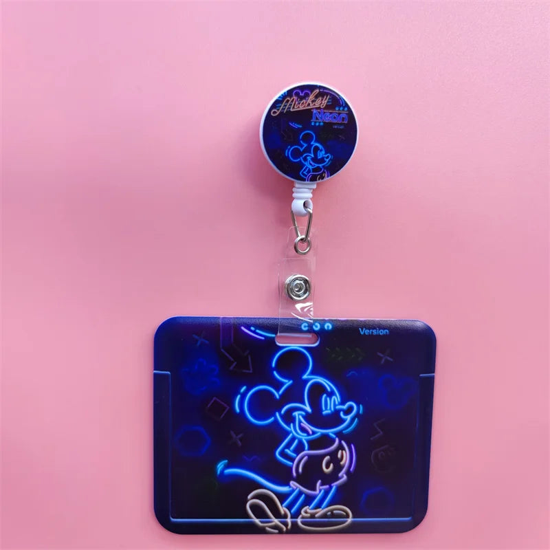 Disney Card Holder Retractable Clip Buckle Horizontal Badge Card Reel Holders