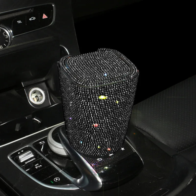 Bling Car Ashtray with LED Lights and Cover Windproof and Odor-Proof