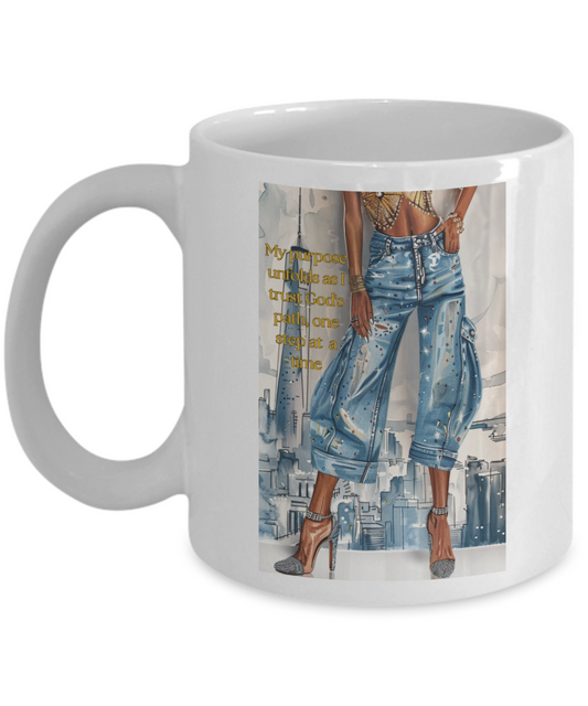 My purpose unfolds as I trust God's path Mug