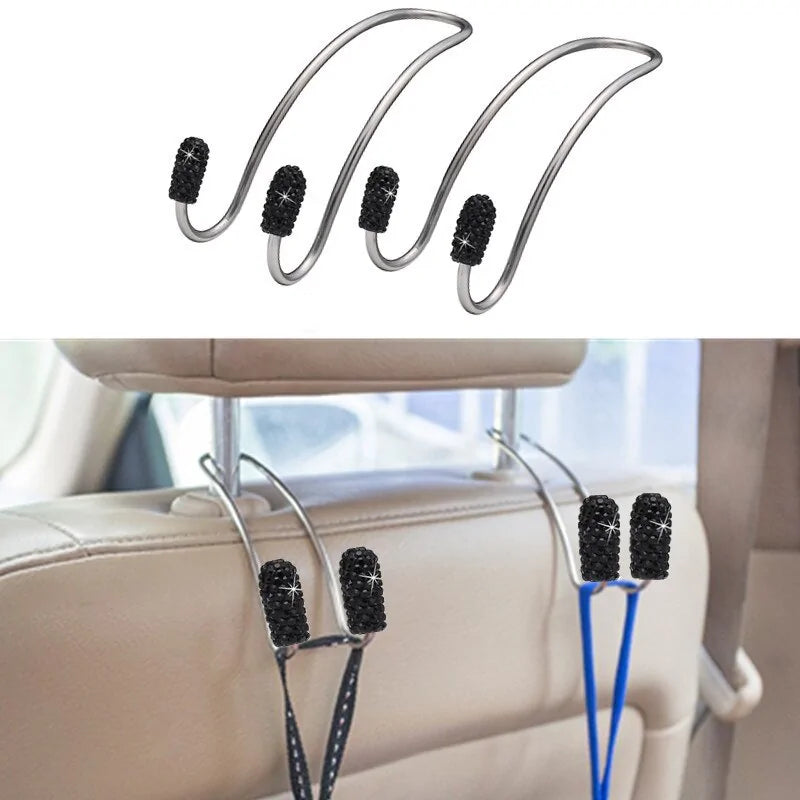 Rhinestone Car Seat Headrest Hanger Bag Hook