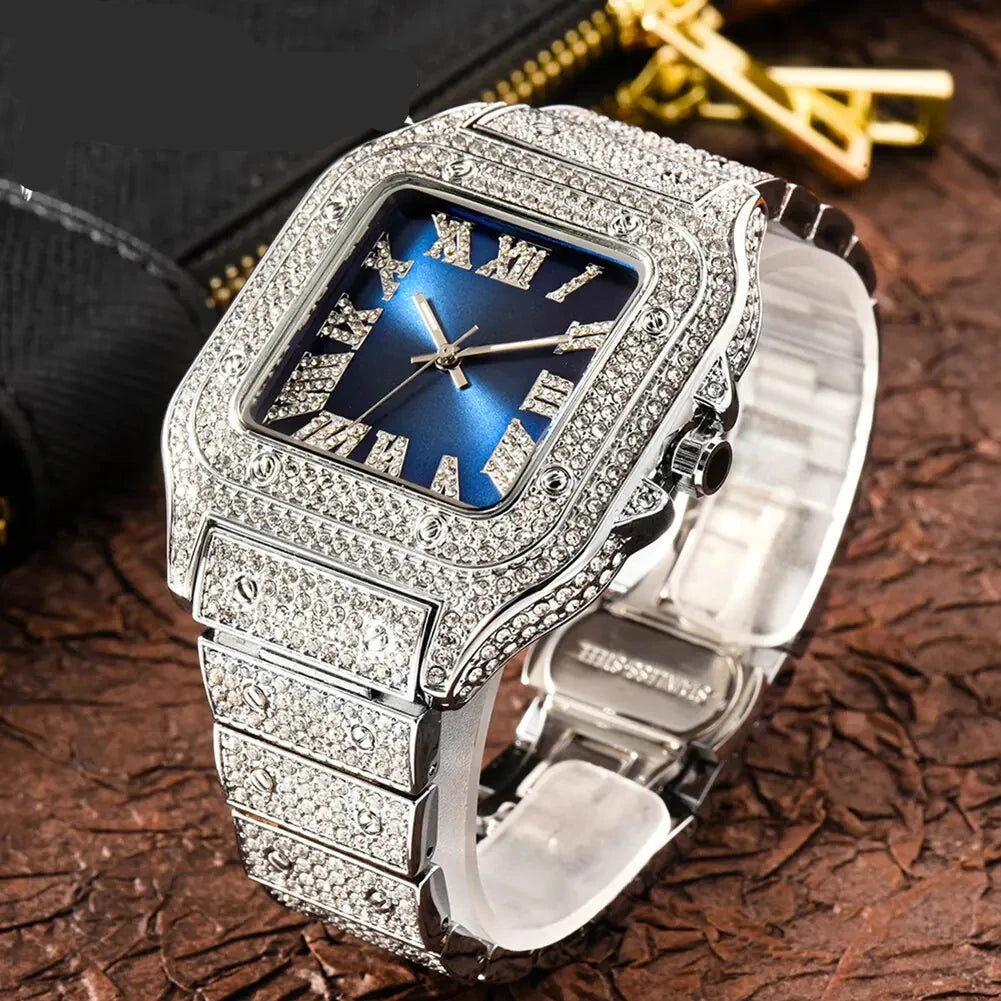 Iced Out Rhinestone Quartz Watch