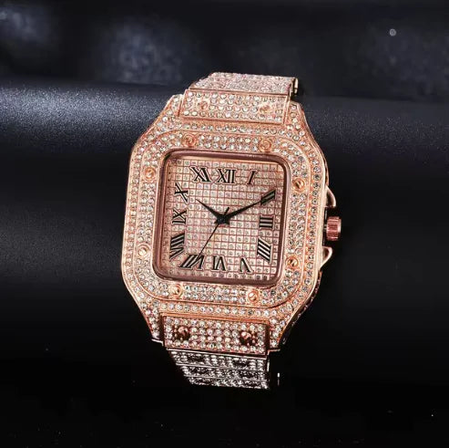 Iced Moissanite Bust Down Watch - Unisex Hip Hop Bling